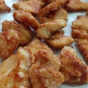 揚げ焼きでサラダ油節約！鶏むね肉の唐揚げ♪